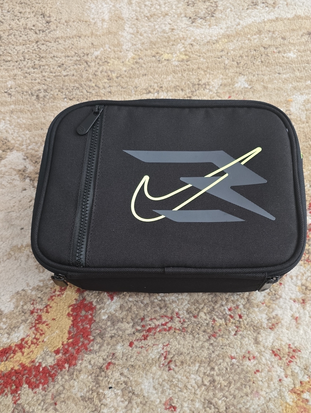 Nike Black Lunch Pouch with Neon Yellow Swoosh